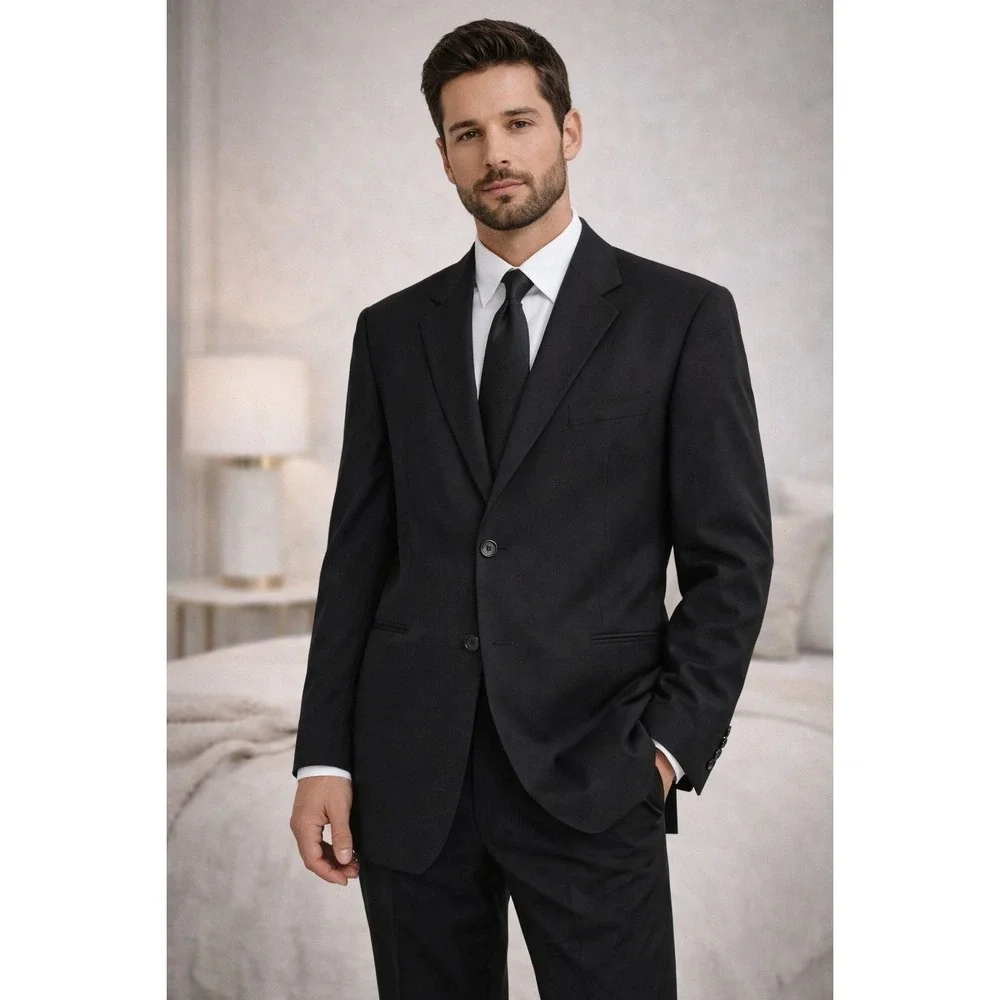 HUGO BOSS Men's Wool Blazer 44R Black Einstein Sigma‎ USA Made Tailored Classic